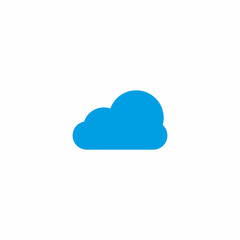 Blue cloud flat icon on white background  illustration