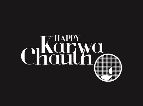 Karwa Chauth Text Design. Abstract vector illustration.