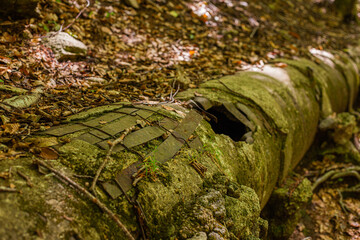 abandoned construction of large water pipeline