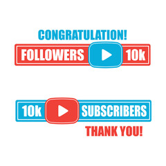 Followers milestone red banners set