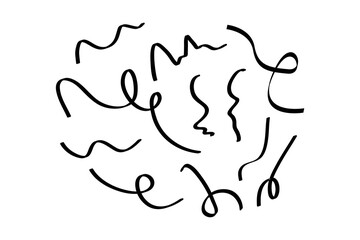 Hand drawn swirls and squiggles vector shapes pack