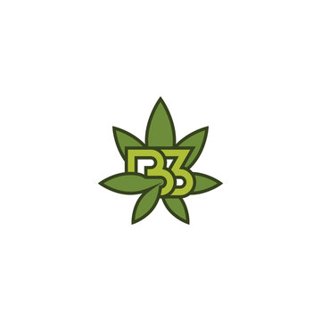 Combination of marijuana leaf logo and B3. Suitable for your business related to marijuana.