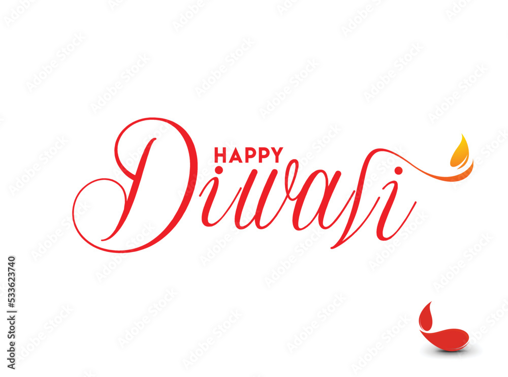 Canvas Prints happy diwali text design. abstract vector illustration.