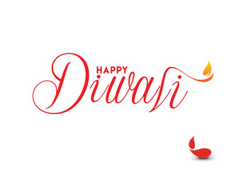 Naklejka na ściany i meble Happy Diwali text design. Abstract vector illustration.