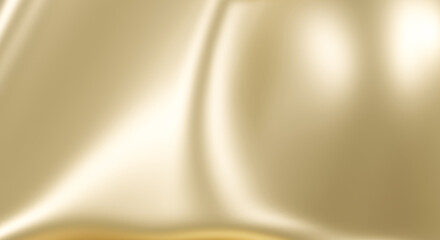 3D gold background abstract light. Satin fabric texture.