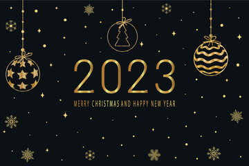 Obraz na płótnie Canvas Merry Christmas and Happy New Year greeting card.