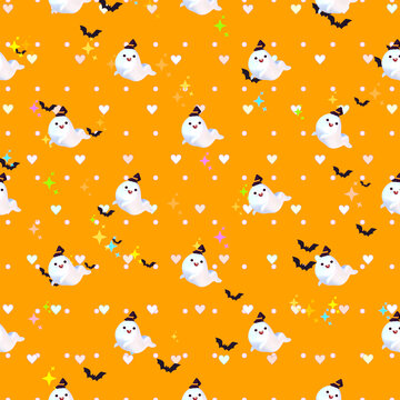 3d rendered cartoon orange halloween pattern.
