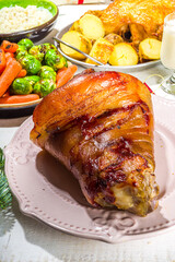 Festive Christmas dinner table