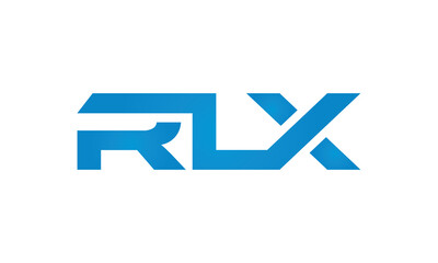 RLX monogram linked letters, creative typography logo icon