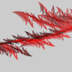 Fractal red and black feathers