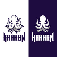 kraken logo vector illustration design inspiration, octopus logo, squid logo