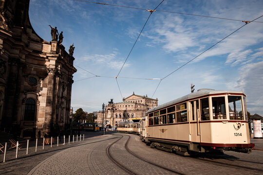 Germany, Dresden - September 24, 2022: 150 Jahre Straßenbahn in Dresden