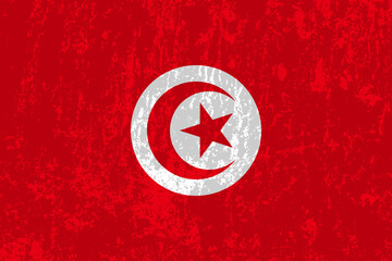 Tunisia flag, official colors and proportion. Vector illustration.