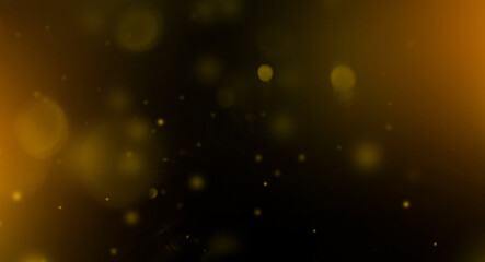 Gold Lens flare particles. Abstract background.
