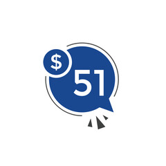 Monthly 51 Dollar price tag or sticker. one dollars sales tag. shopping promotion marketing concept. sale promotion Price Sticker Design
