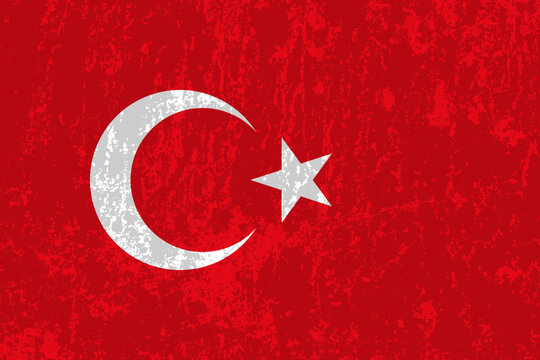 Turkey flag, official colors and proportion. Vector illustration.