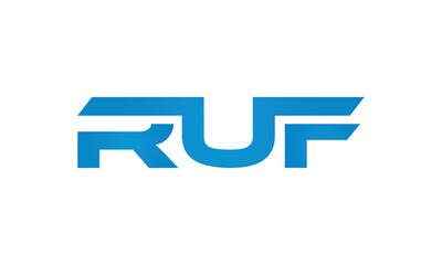 RUF monogram linked letters, creative typography logo icon