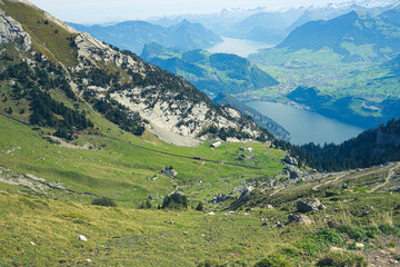  Lucerne's very own mountain, Pilatus, is one of the most legendary places in Central Switzerland. And one of the most beautiful. On a clear day the mountain offers a panoramic view of 73 Alpine peaks