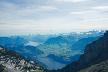  Lucerne's very own mountain, Pilatus, is one of the most legendary places in Central Switzerland. And one of the most beautiful. On a clear day the mountain offers a panoramic view of 73 Alpine peaks