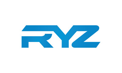RYZ monogram linked letters, creative typography logo icon