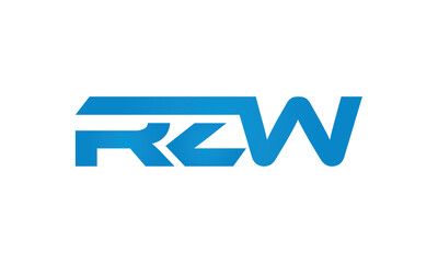 RZW monogram linked letters, creative typography logo icon
