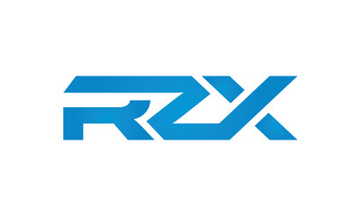 RZX monogram linked letters, creative typography logo icon