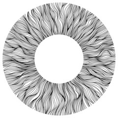 Abstract eye illustration. Iris decorative image. Circle png line sketch.