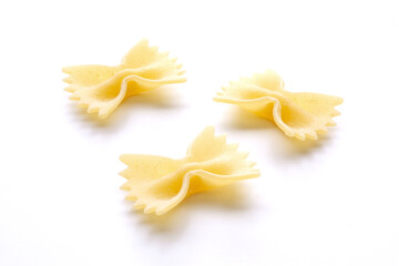 small composition of pasta on a white background