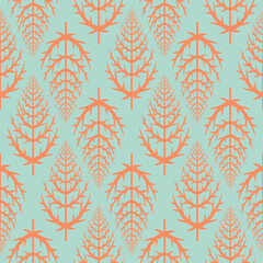 Fototapeta premium Christmas tree seamless pattern for design. Christmas scrapbook background for textile, wrapping paper and holiday party