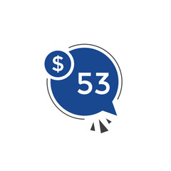 Monthly 53 Dollar price tag or sticker. fifty three dollars sales tag. shopping promotion marketing concept. sale promotion Price Sticker Design
