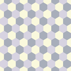 Abstract geometric seamless mosaic pattern with white and gray hexagons. Vector illustration