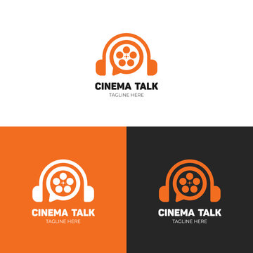 Movie reel or cinema logo vector idea
