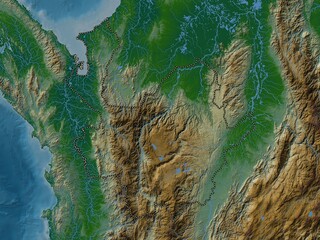 Antioquia, Colombia. Physical. No legend