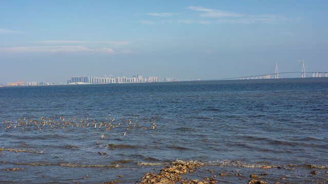 a city over the sea
