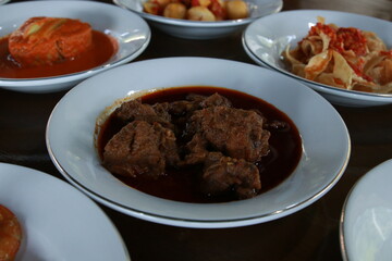 Minangkabau traditional food called rendang
