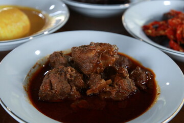 Minangkabau traditional food called rendang