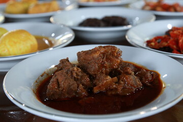 Minangkabau traditional food called rendang