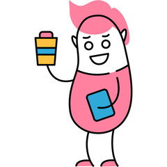 Business character vector icon isolated on white