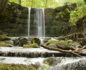 wodospad, rzeka, kamienie, górski, zieleń, strumień, przepływ, natura, przyroda, woda, płynie,...