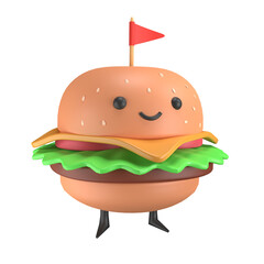 burger snack cute character 3D