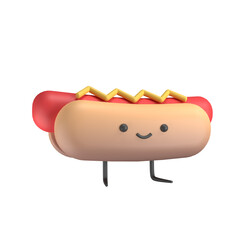 hotdog snack cute character 3D