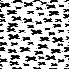 Seamless pattern with hand drawn cross symbols