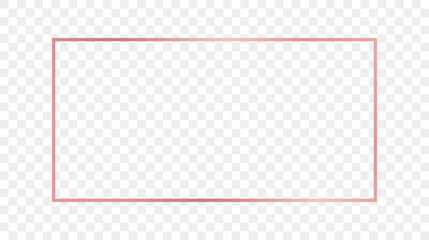 Rose gold glowing rectangular shape frame