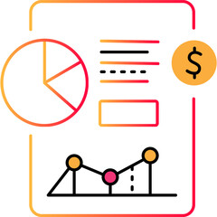 Budget analysis outline icon finance and business
