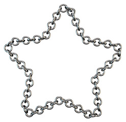 Metal chain. 3D rendering illustration. Star frame.