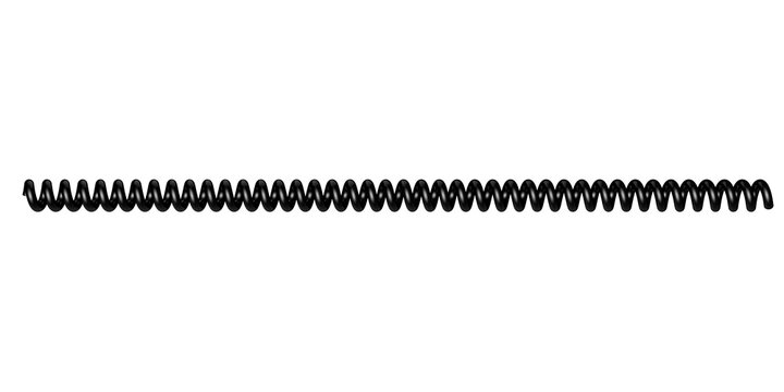 spiral telephone cable. 3D rendering.