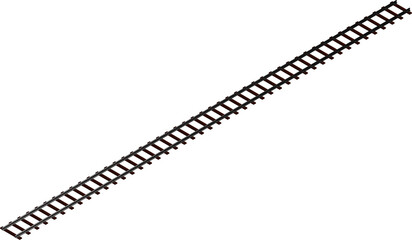 Railway track. 3D rendering illustration.  