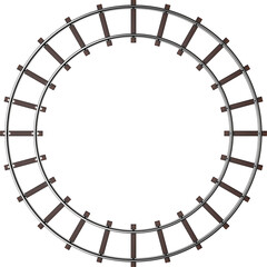Fototapeta premium Round railway track. 3D rendering illustration.