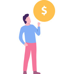 Business man vector finance success icon isolated