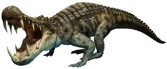 kaprosuchus , prehistoric crocodile 3D illustration